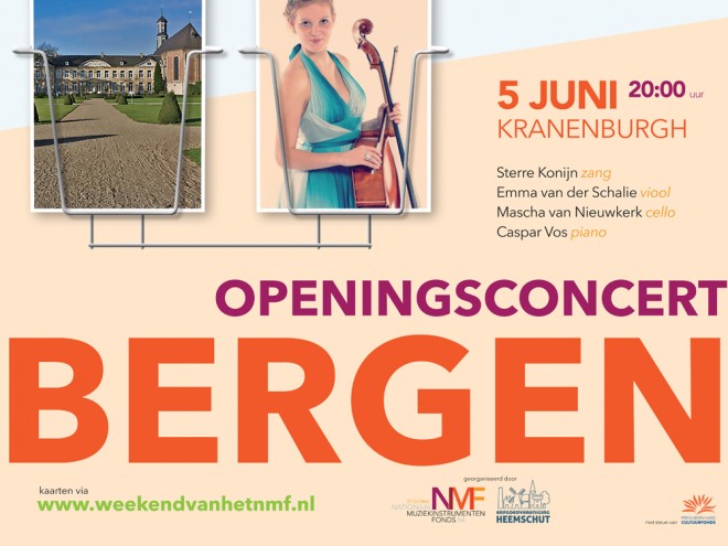 Deel van een affiche van het Weekend van het NMF, voor het openingsconcert in Bergen.