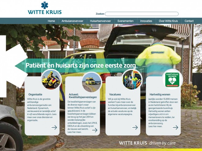 Screendump van de site wittekruis.nl